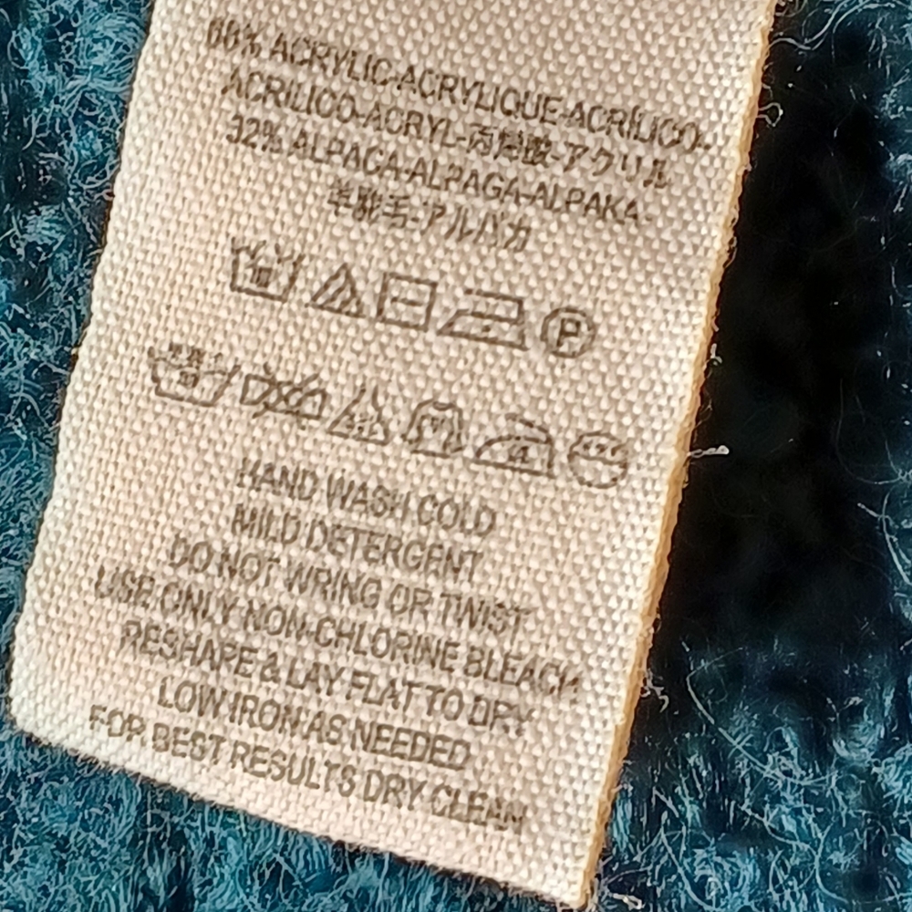 Free People Womens Alpaca Blend Sweater Oversized Soft Fuzzy Teal Long Sleeve - Picture 9 of 16